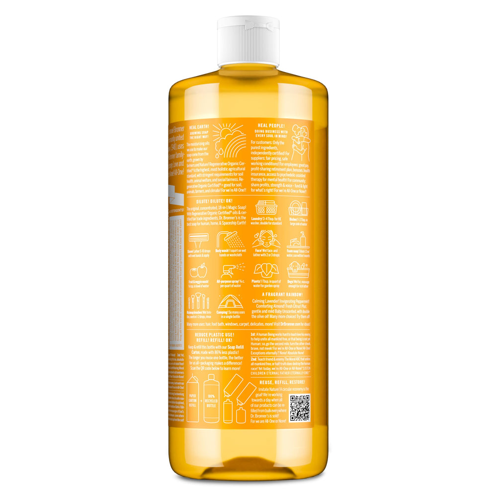 Dr. Bronner's citrus soap for gentle pet wash and cleaning tasks