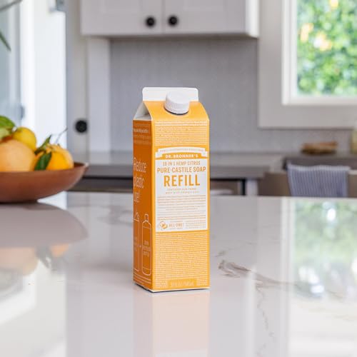 Dr. Bronner's Citrus refill pack promotes eco-friendly, waste-reducing cleaning routines