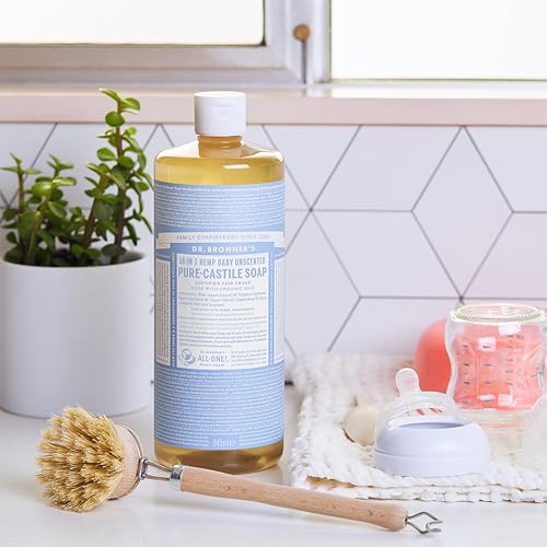 Dr. Bronner's Pure-Castile lather image showcases rich foam that rinses clean.