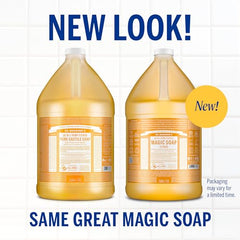 Dr. Bronner's Pure-Castile soap bottle dispensing for easy daily cleaning