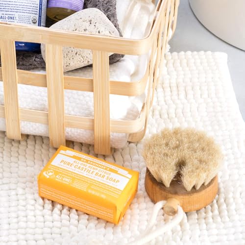 Dr. Bronner's Pure-Castile Magic Bar Citrus lather close-up shows rich cleansing foam.