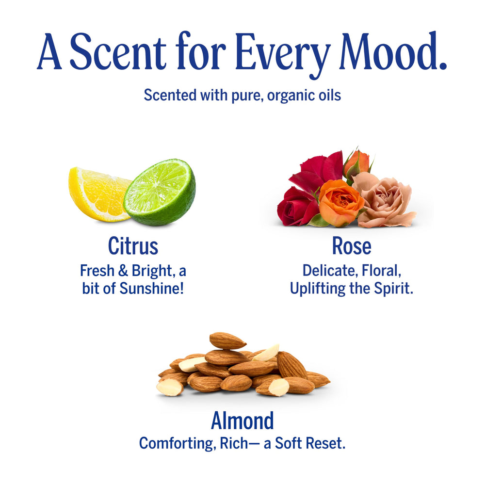 Dr. Bronner's Rose bar with delicate floral notes and mild cleanse.
