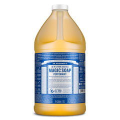 Dr Bronner's Pure-Castile Peppermint bottle front for versatile cleansing