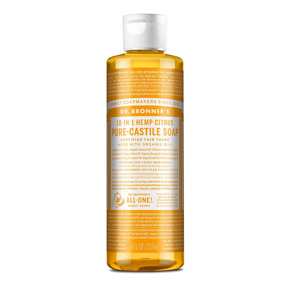 Dr. Bronner's Pure-Castile Citrus bottle for everyday cleaning with plant-based lather