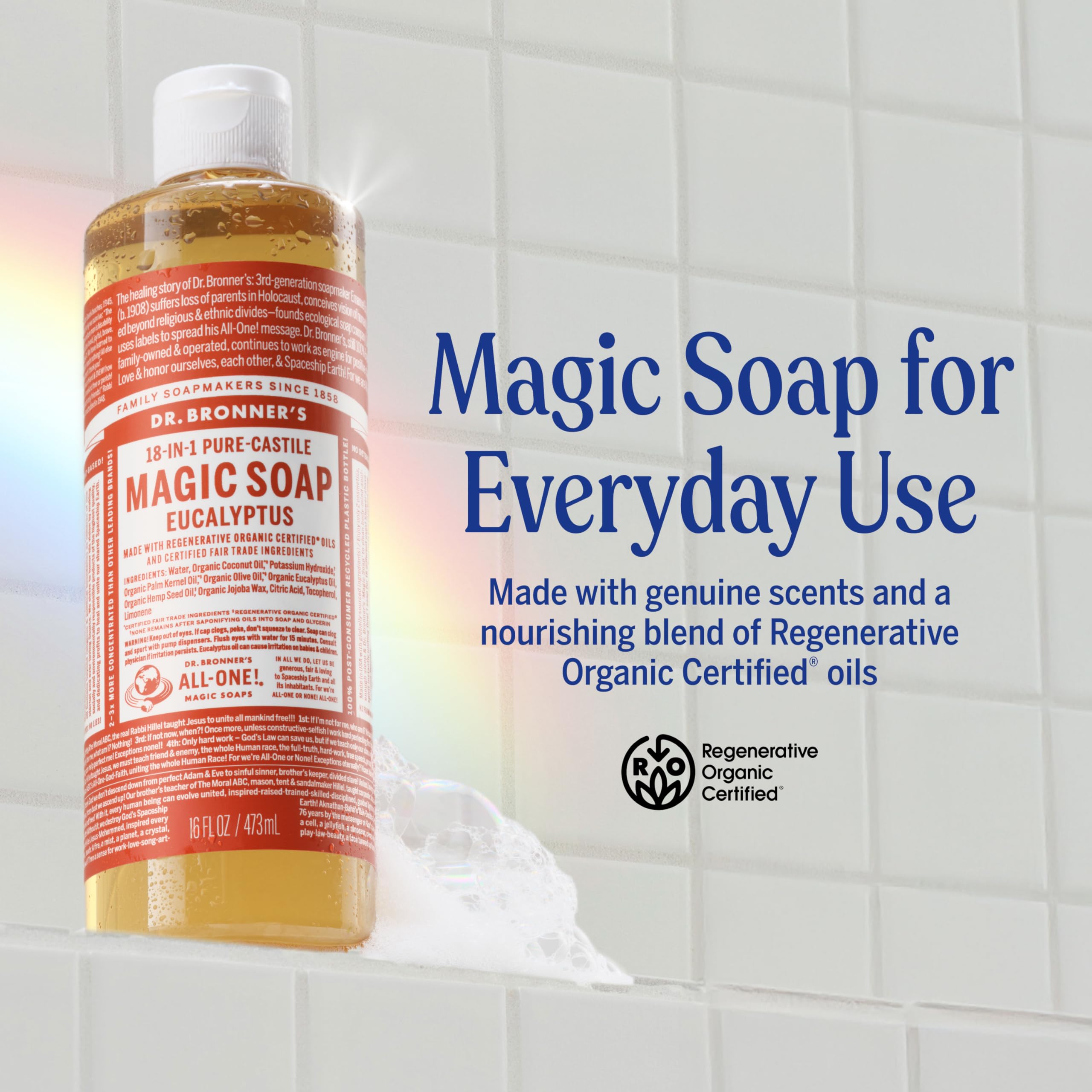 Rich lather of the eucalyptus soap that leaves you feeling refreshed after use.