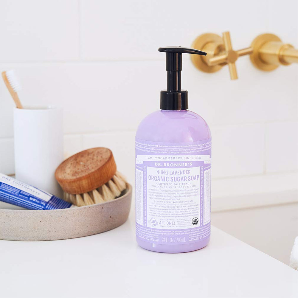 Dr. Bronner's Shikakai powder illustrating mild conditioning for skin and hair