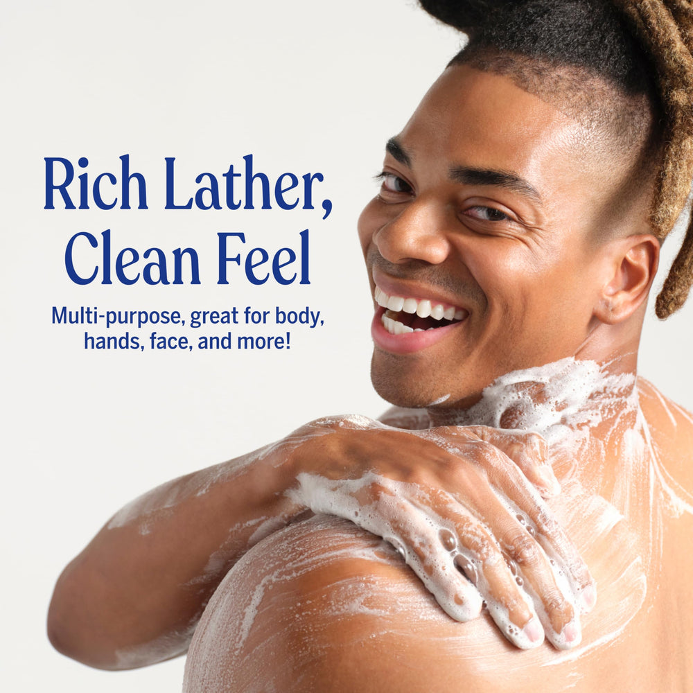 Dr. Bronner's Tea Tree Castile Soap doubles as shampoo for gentle cleansing