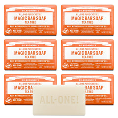 Dr. Bronner's Tea Tree Magic Bar pack6: rich lather for all-over cleansing
