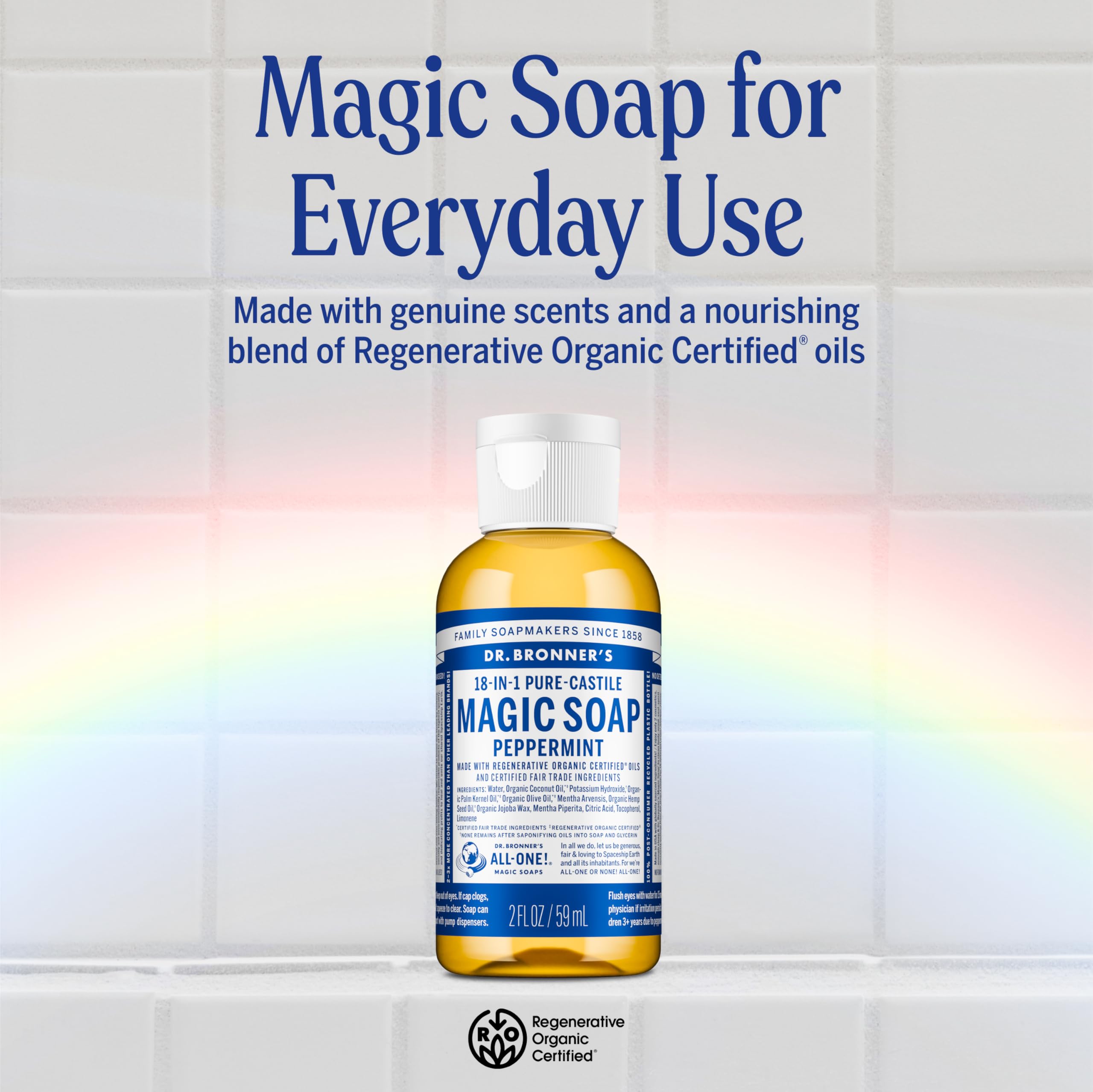 Dr. Bronner's Pure-Castile gift-pack variety box offers versatile scents for home or travel use.
