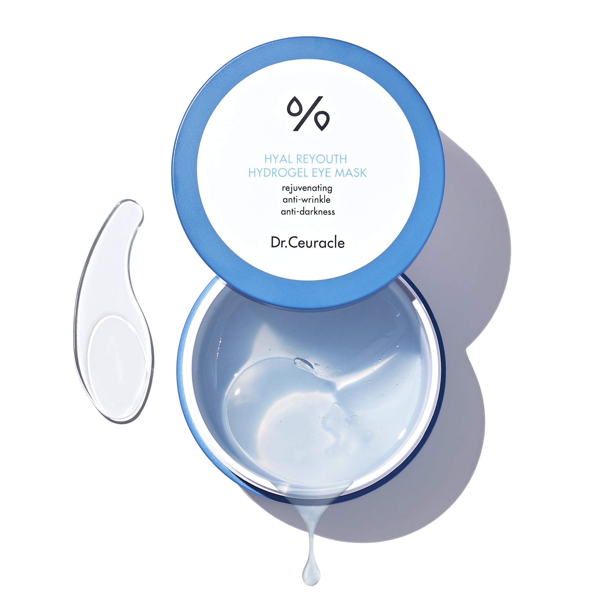 Dr.Ceuracle Hyal Reyouth eye mask packaging close-up highlighting hydration.