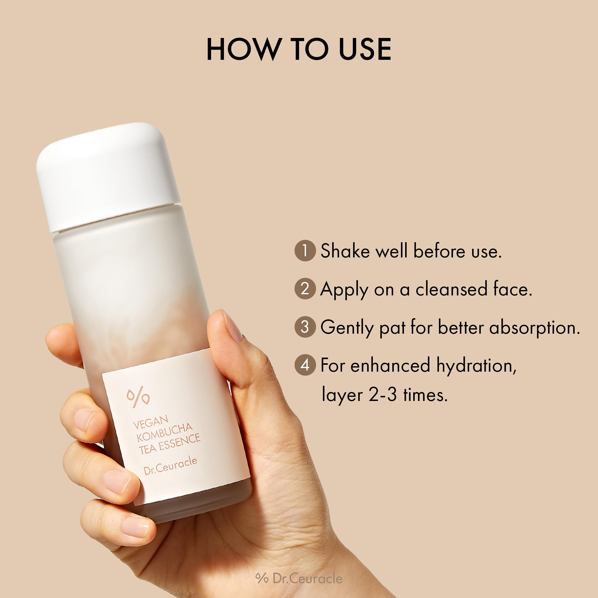 Dr.Ceuracle Vegan Kombucha Tea Essence fits into daily skincare routine.