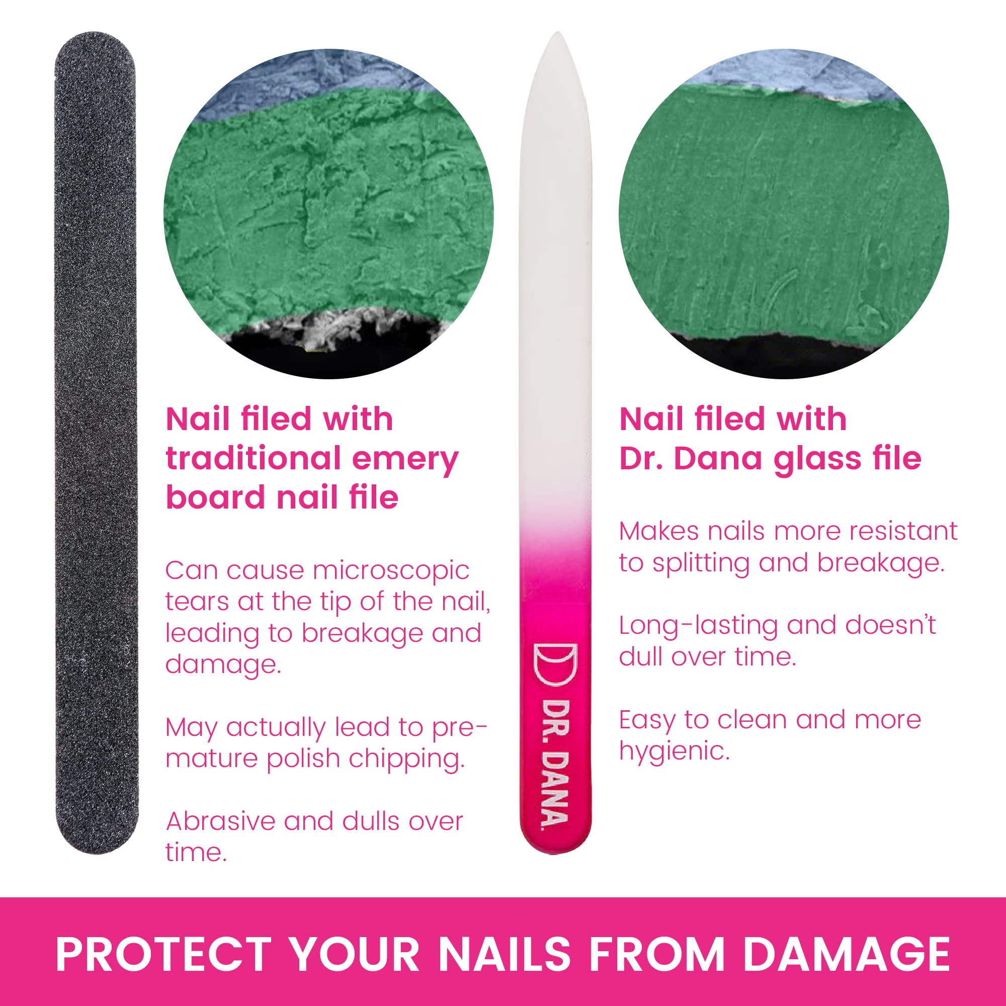 Compact design fits makeup bags for on-the-go manicures.