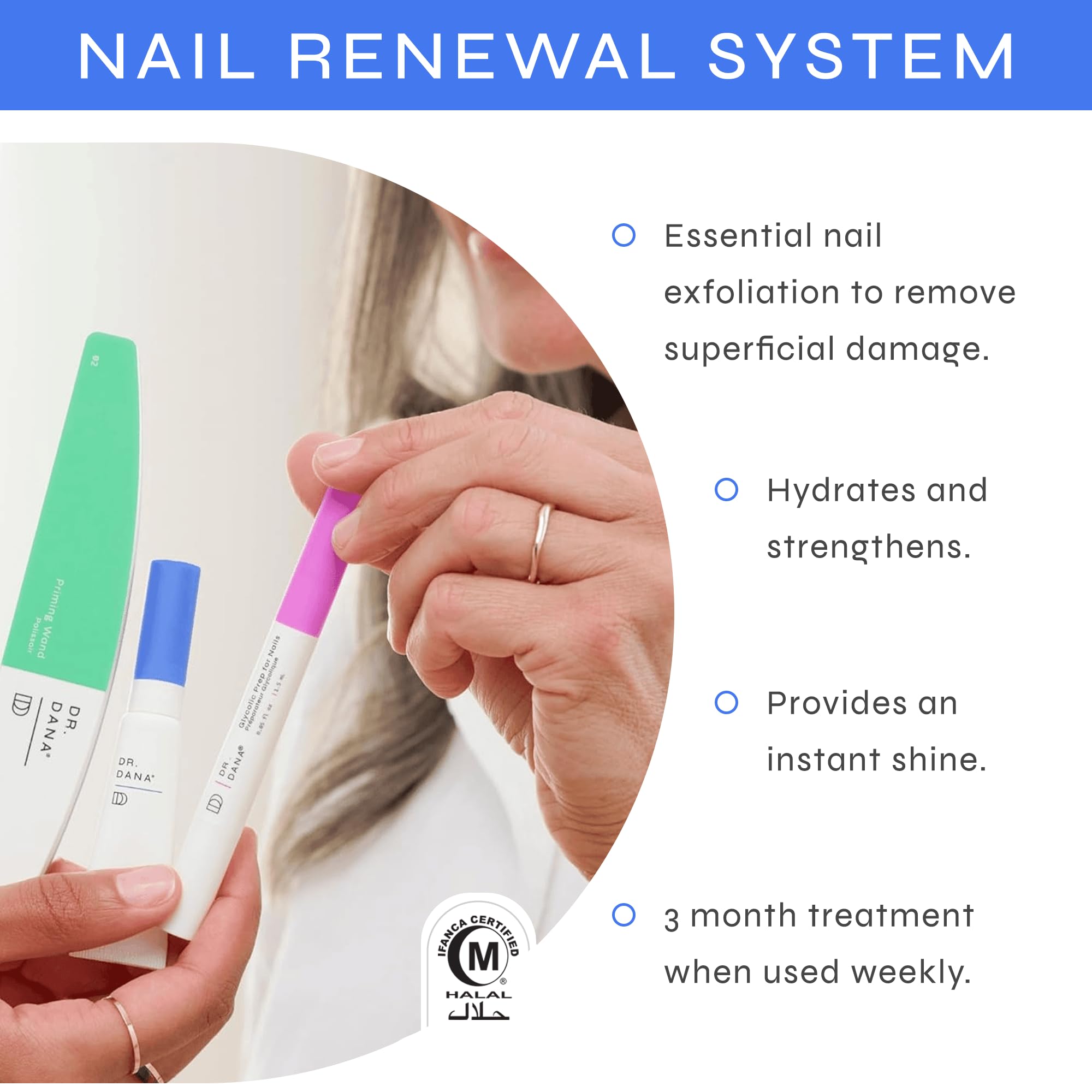 Dr. Dana Nail Repair Kit exfoliation in action promotes smoother, stronger nails