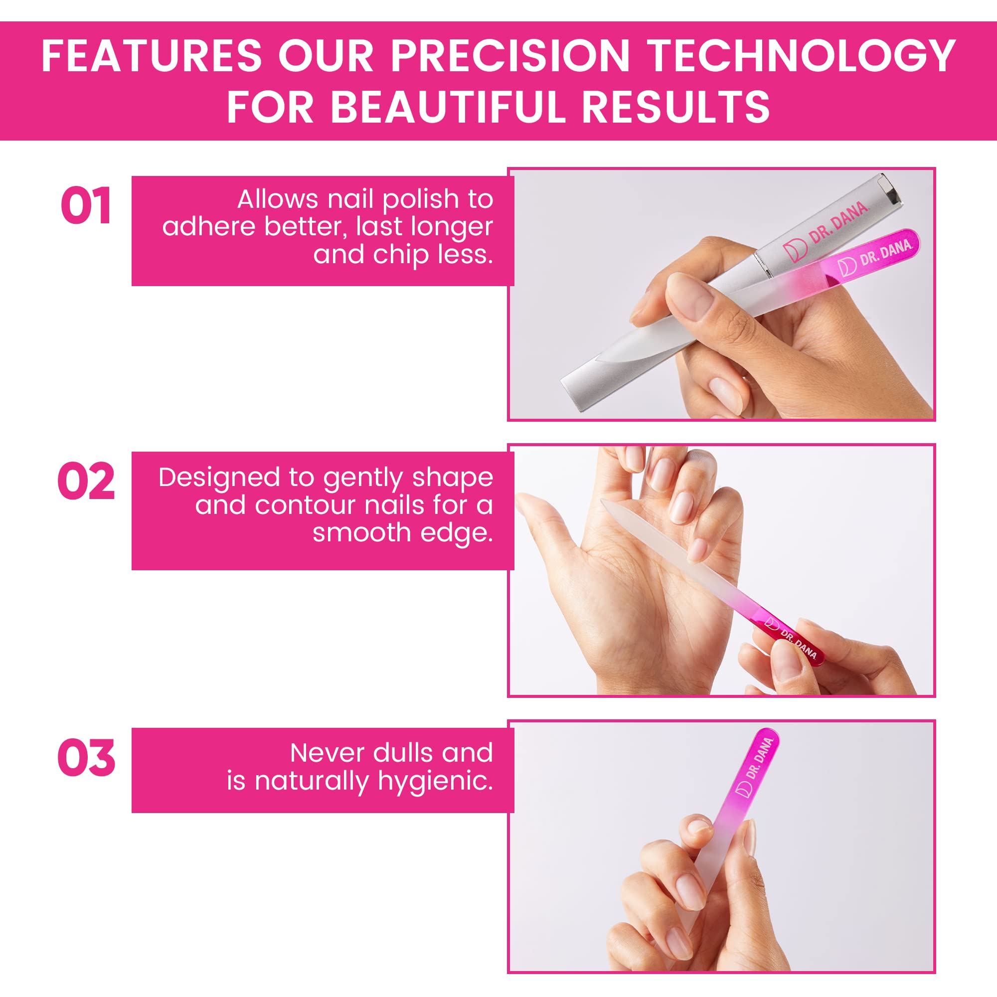 Dr. Dana Glass Nail File with Case: durable, hygienic filing for healthier nails.