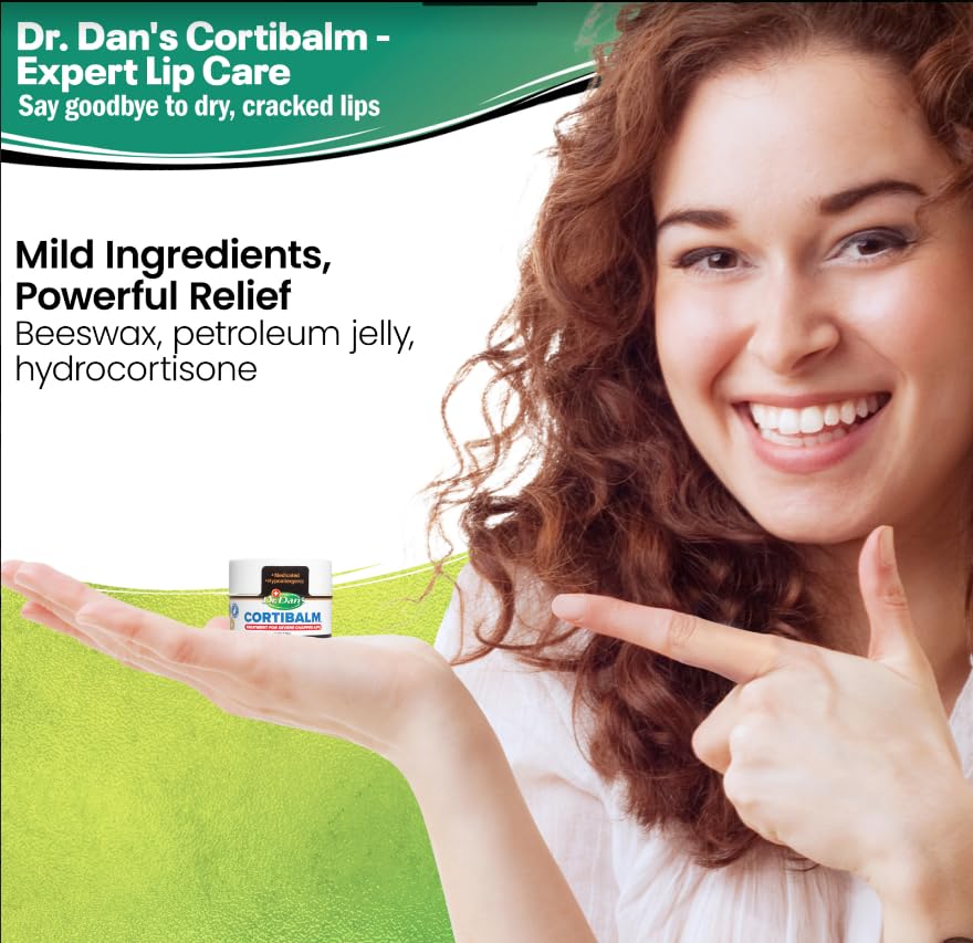Dr. Dan's Cortibalm jar close-up highlighting 1% hydrocortisone.