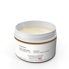 Dr. Dan's Cortibalm jar-label view shows hypoallergenic formula.
