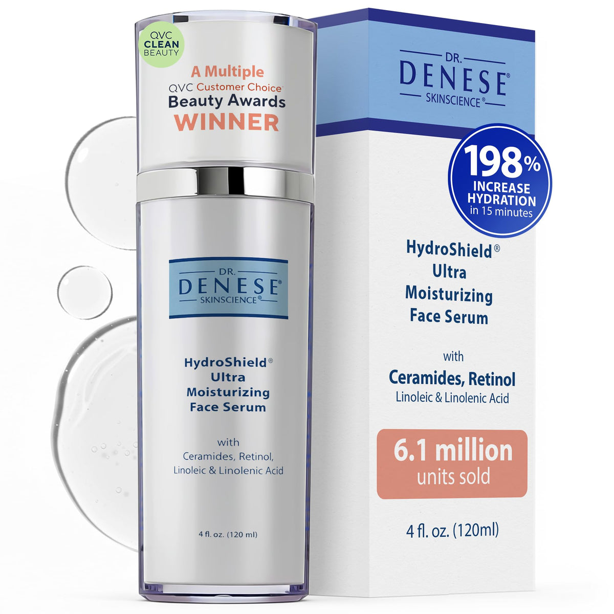 Dr. Denese HydroShield serum bottle for daily hydration and glow