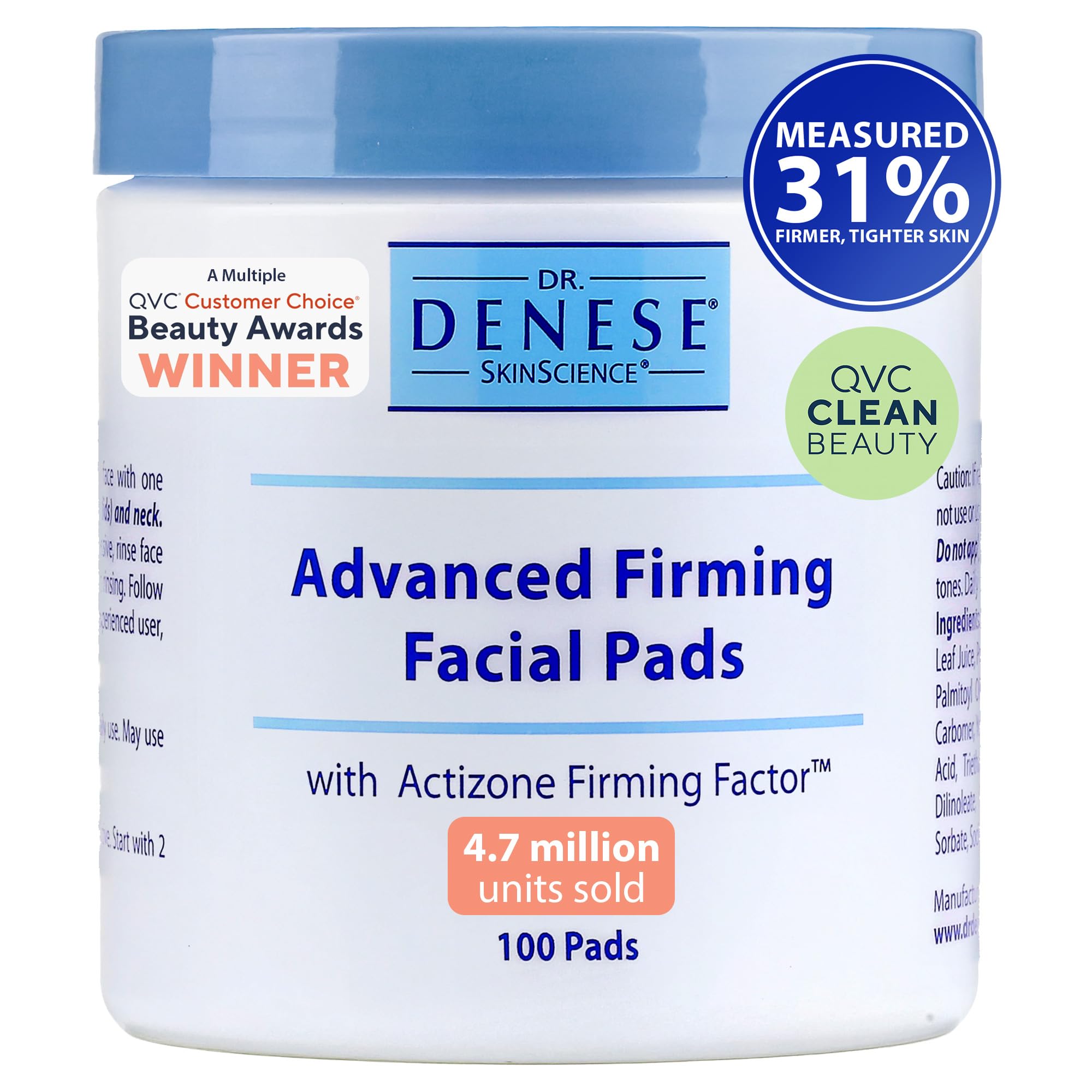 Dr. Denese SkinScience Advanced Firming Facial Pads packshot highlighting at-home exfoliation benefits