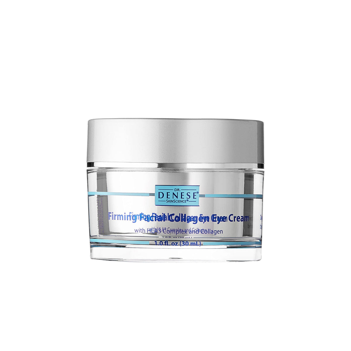 Dr. Denese SkinScience Firming Eye Cream tube close-up for firmer under-eye skin.