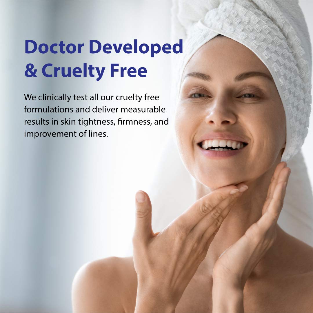 Dr Denese Triple Strength Neck Wrinkle Smoother jar closeup shows silky texture