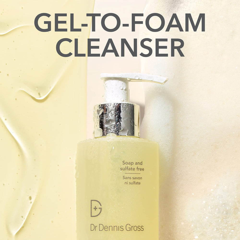 Dr Dennis Gross Alpha Beta Daily Cleansing Gel gel-to-foam texture for thorough rinse.