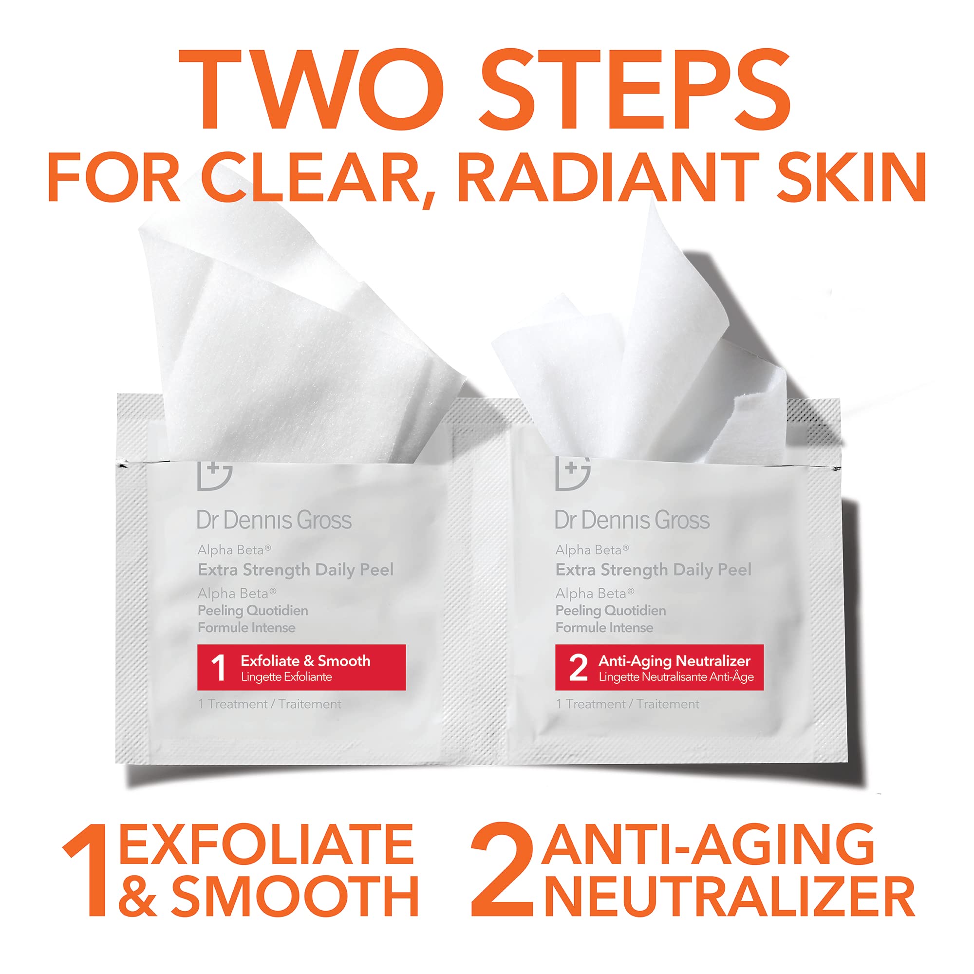 Step one pad from Dr Dennis Gross Alpha Beta Extra Strength Daily Peel in use
