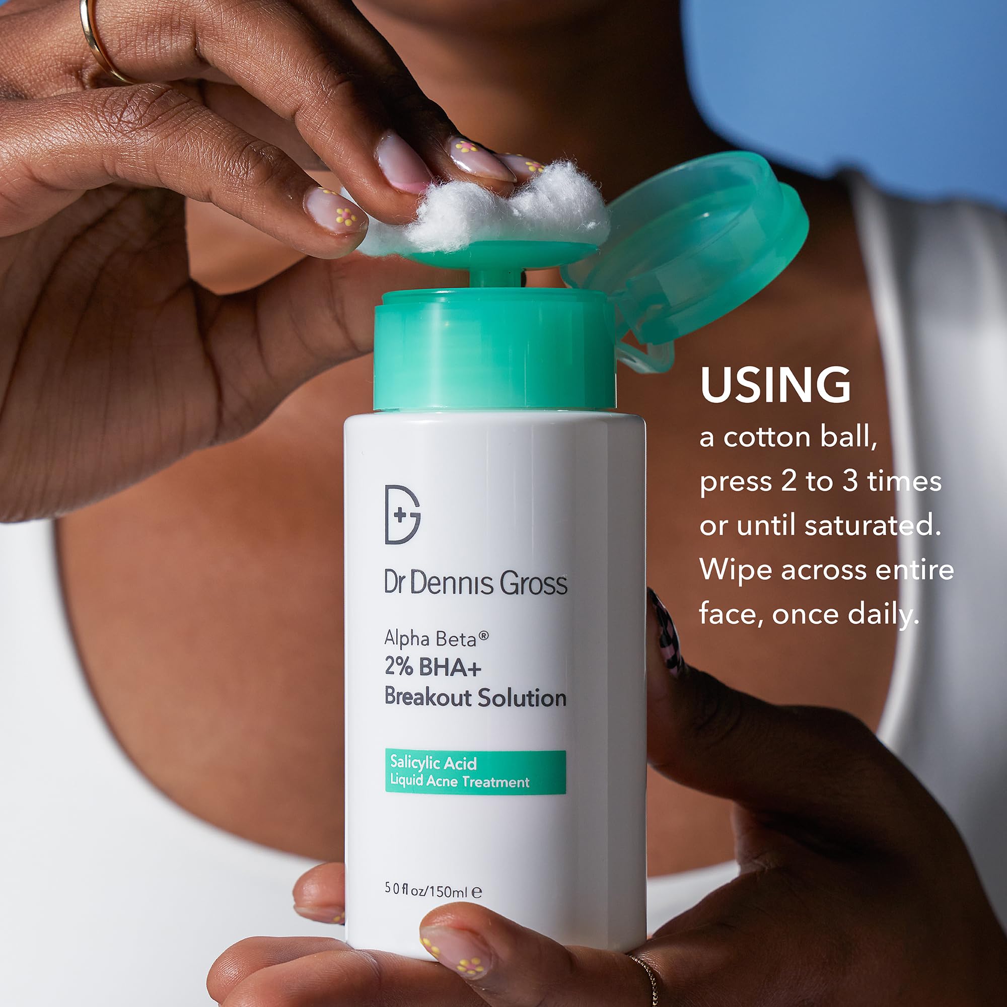Five-acids closeup shows comprehensive blend for congested pores