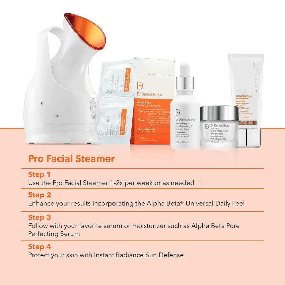 Dr Dennis Gross Pro Facial Steamer pores-clarify focus aiding purification.