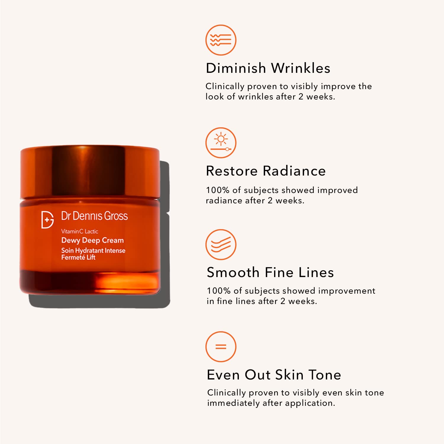 Application swatches show dewy finish on Dr Dennis Gross cream