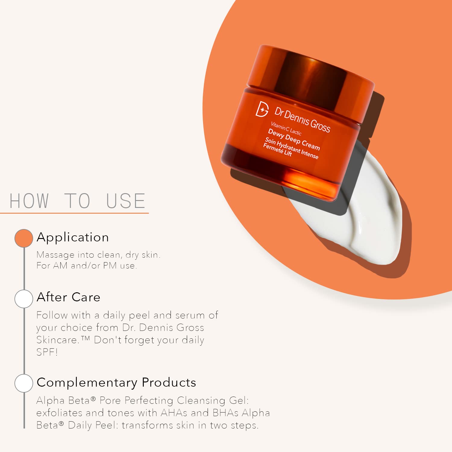 Niacinamide-squalane-ceramides synergy in Dr Dennis Gross Vitamin C Lactic Dewy Deep Cream