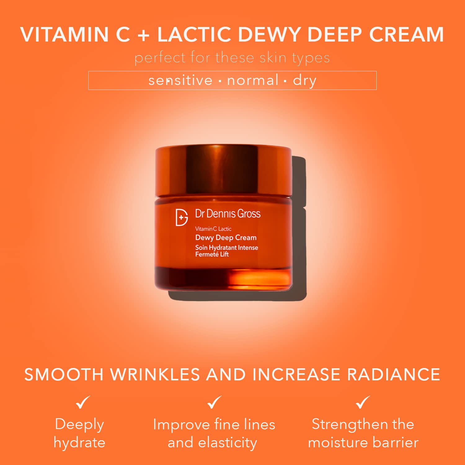 Texture close-up of Dr Dennis Gross Vitamin C Lactic Dewy Deep Cream