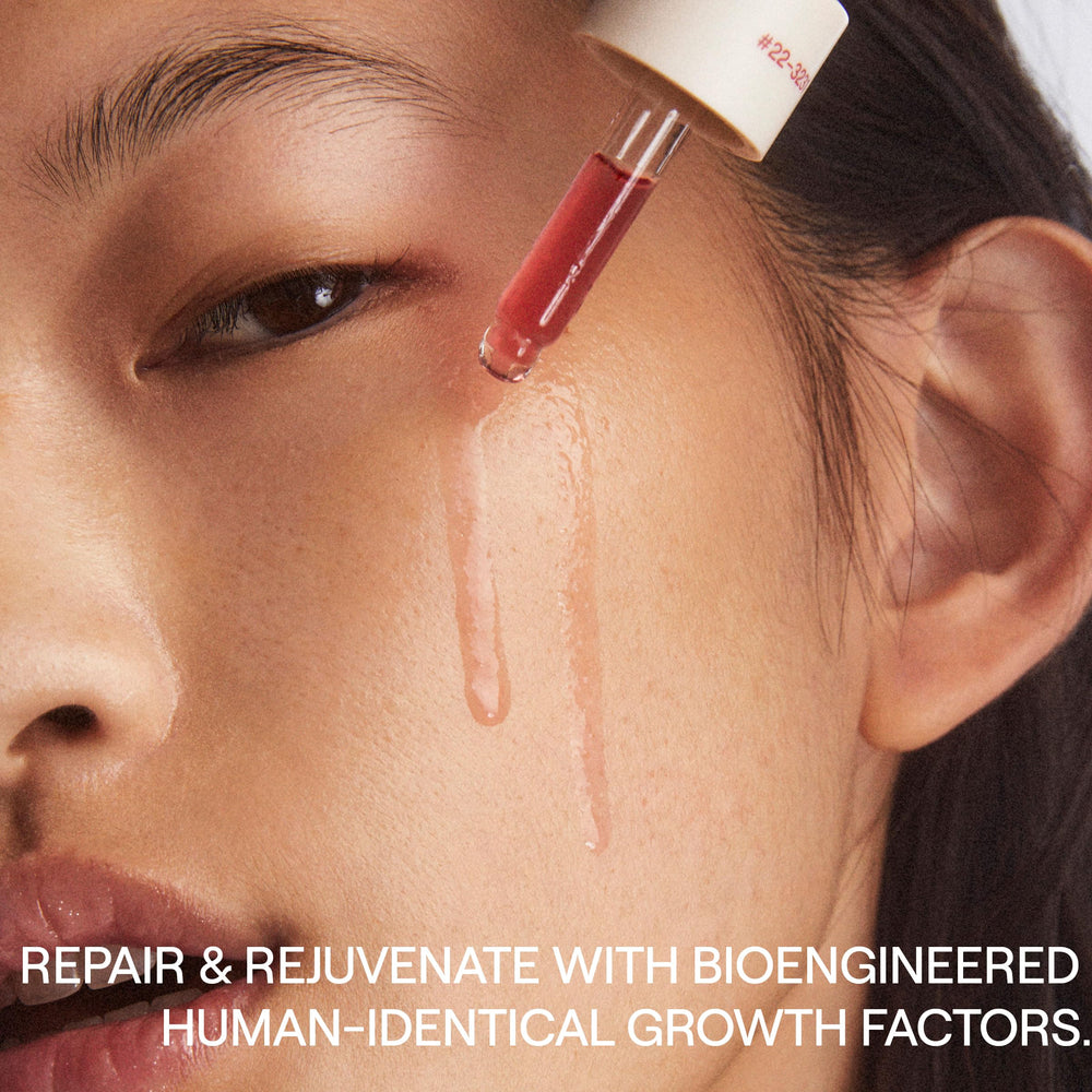 Dr. Diamond's Metacine InstaFacial Serum shown with makeup to illustrate routine compatibility.