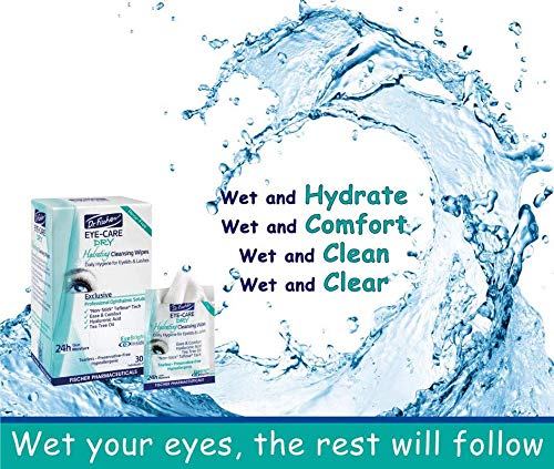 Dr. Fischer Tea Tree Eyelid Wipes travel-friendly case for on-the-go cleansing.