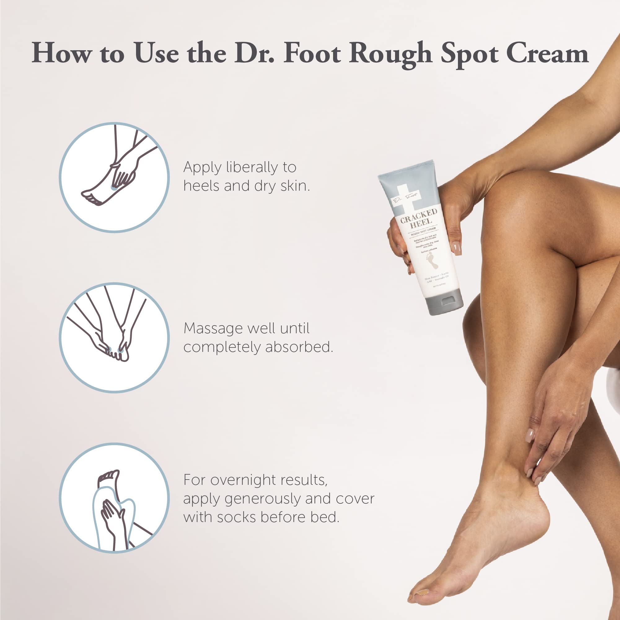 Dr. Foot overnight treatment application pictured for overnight relief.