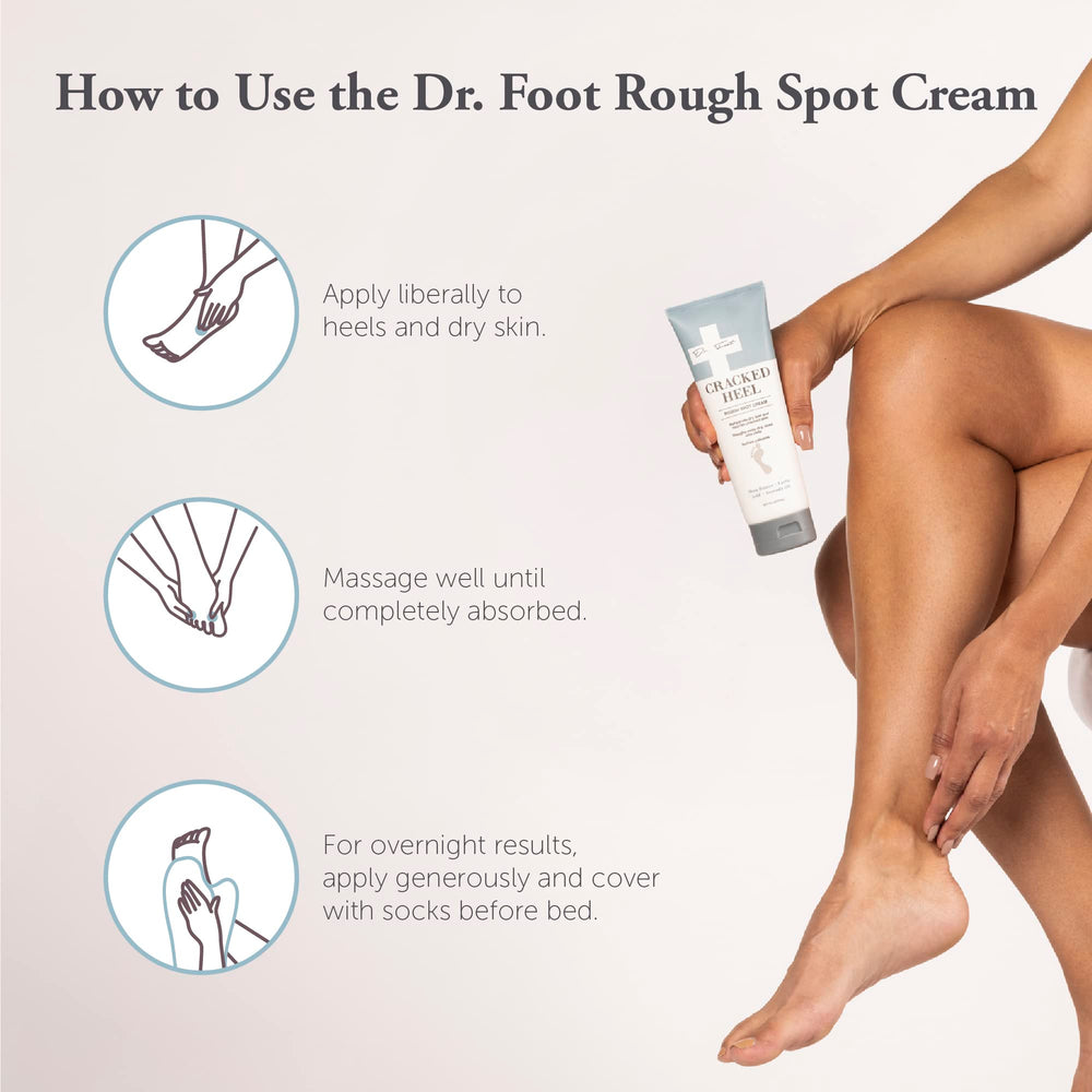 Dr. Foot overnight treatment application pictured for overnight relief.
