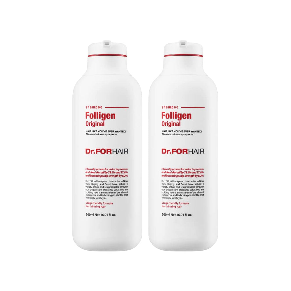DR.FORHAIR Folligen Original Shampoo bottle front for gentle scalp cleansing.