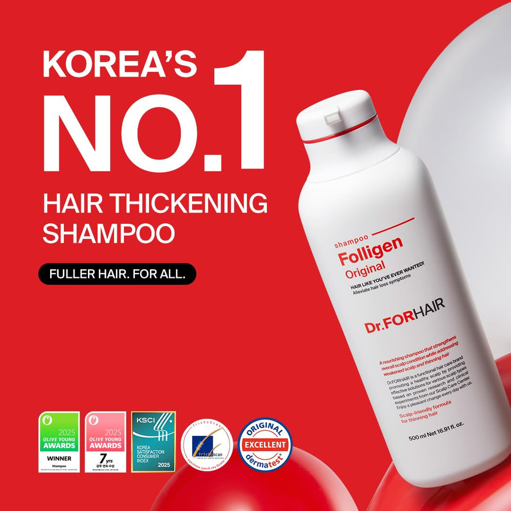 DR.FORHAIR Folligen Shampoo pour action demonstrates even distribution for cleansing
