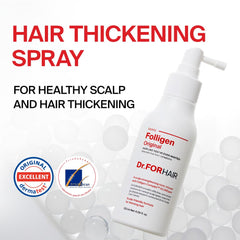 DR.FORHAIR Folligen Tonic spray pump demonstrates easy, even scalp mist application