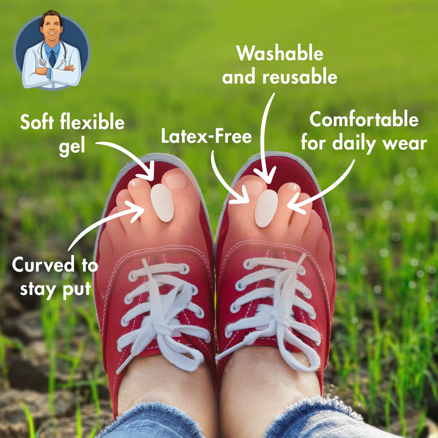 Dr. Frederick's Original toe separators are washable and reusable for hygiene and sustainability
