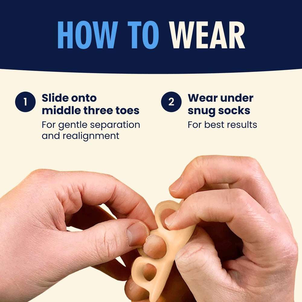 Washable and reusable Dr. Frederick's Original Hammer Toe Corrector Gels.