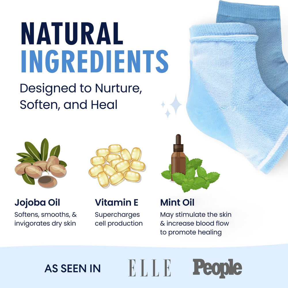Nighttime use of Dr. Frederick's Original heel socks for overnight hydration
