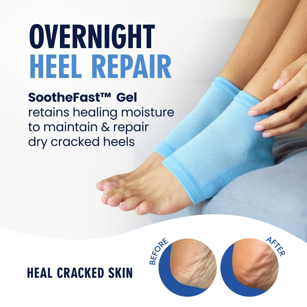 Dr. Frederick's Original heel socks worn on foot highlighting breathable comfort