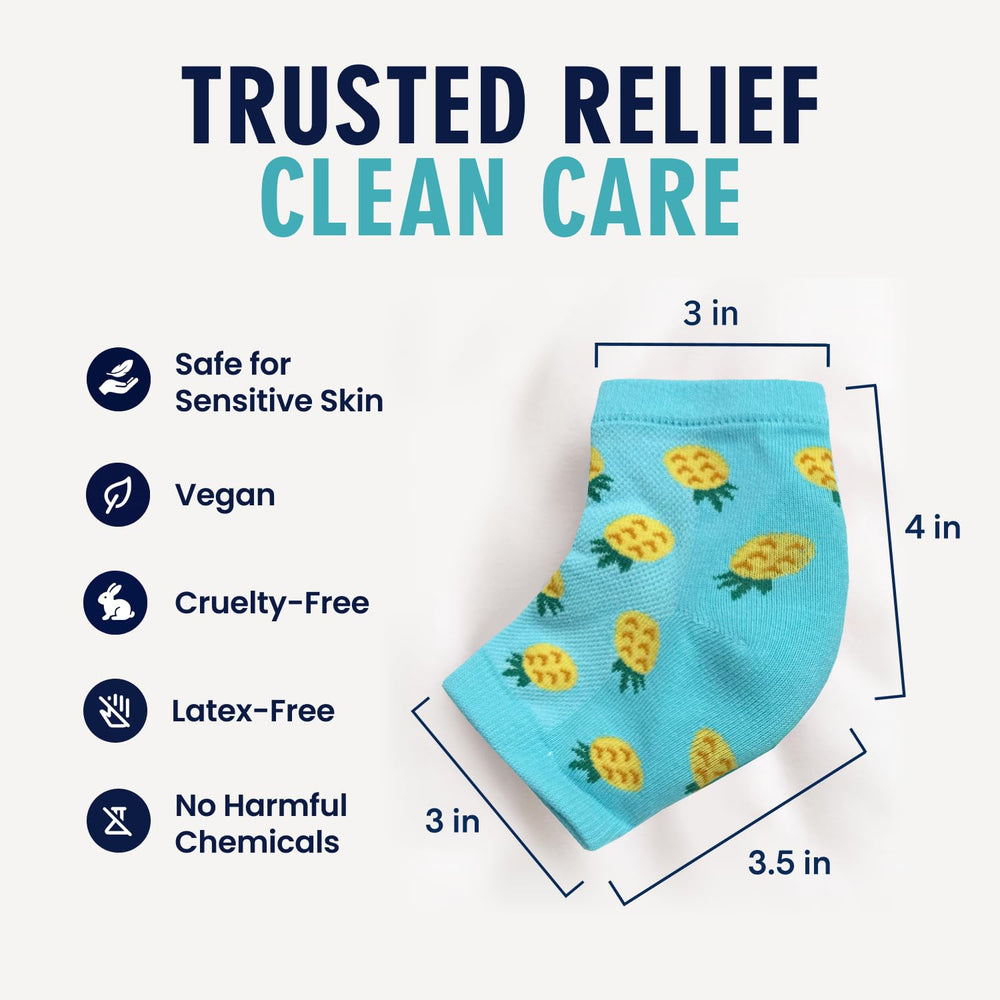 Dr. Frederick's Original heel socks worn overnight offer effortless foot care.