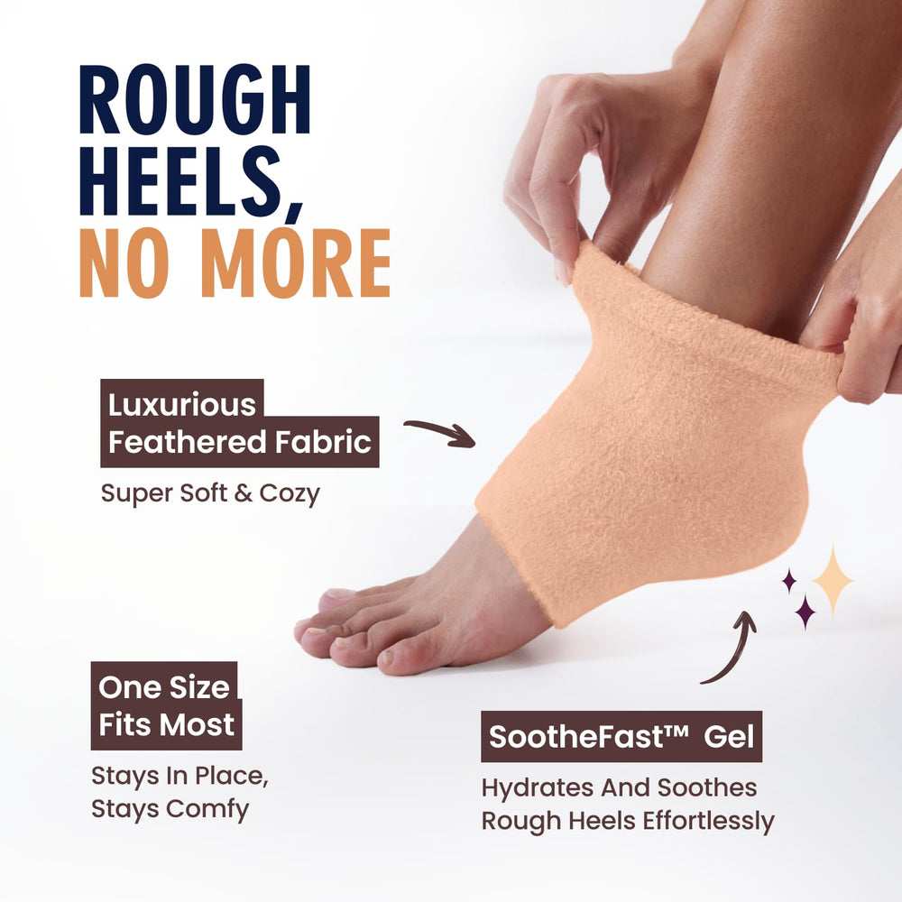 Dr. Frederick's Original Moisturizing Fuzzy Heel Socks gel-lining close-up locks in moisture.
