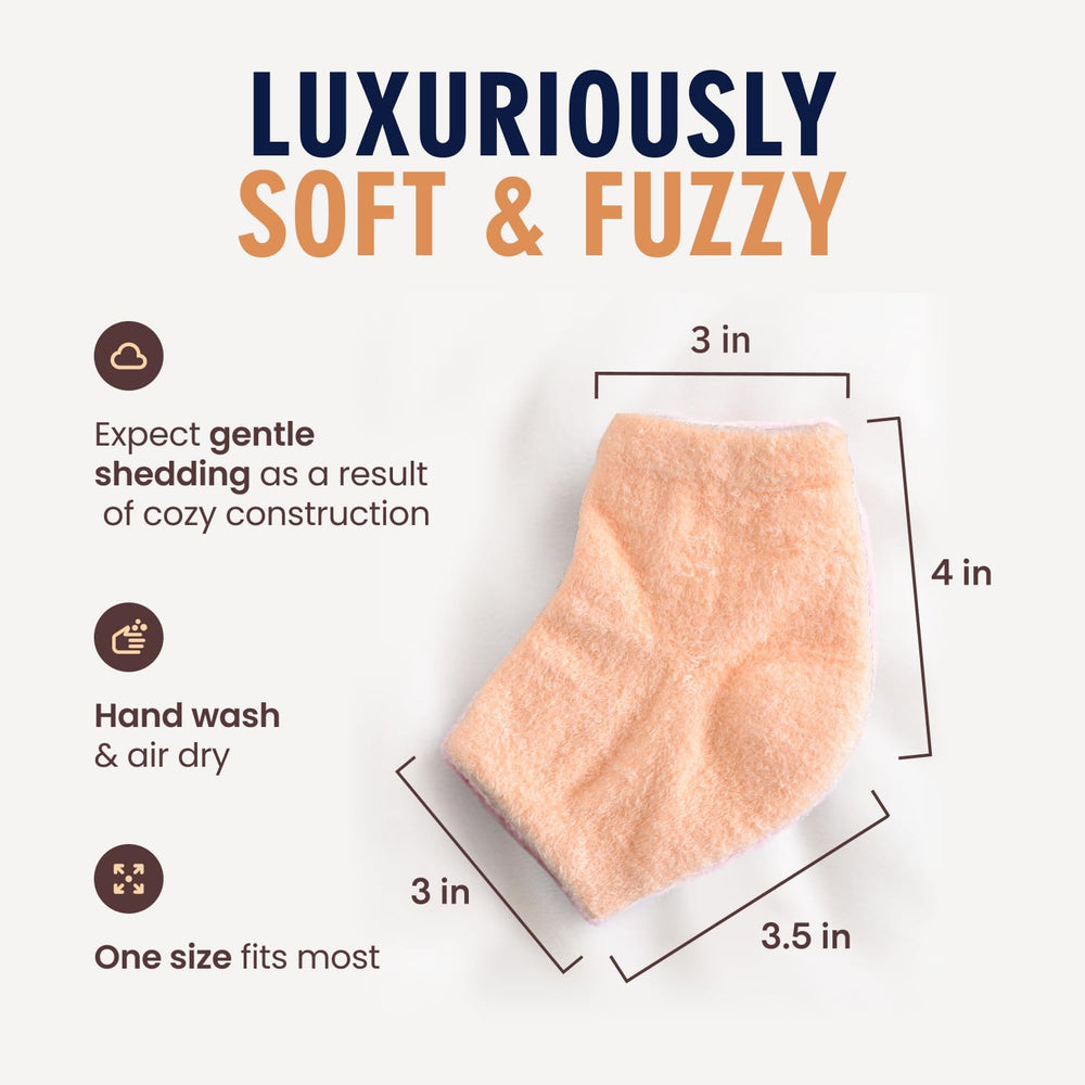 Dr. Frederick's Original Moisturizing Fuzzy Heel Socks wide-size flexible fit.