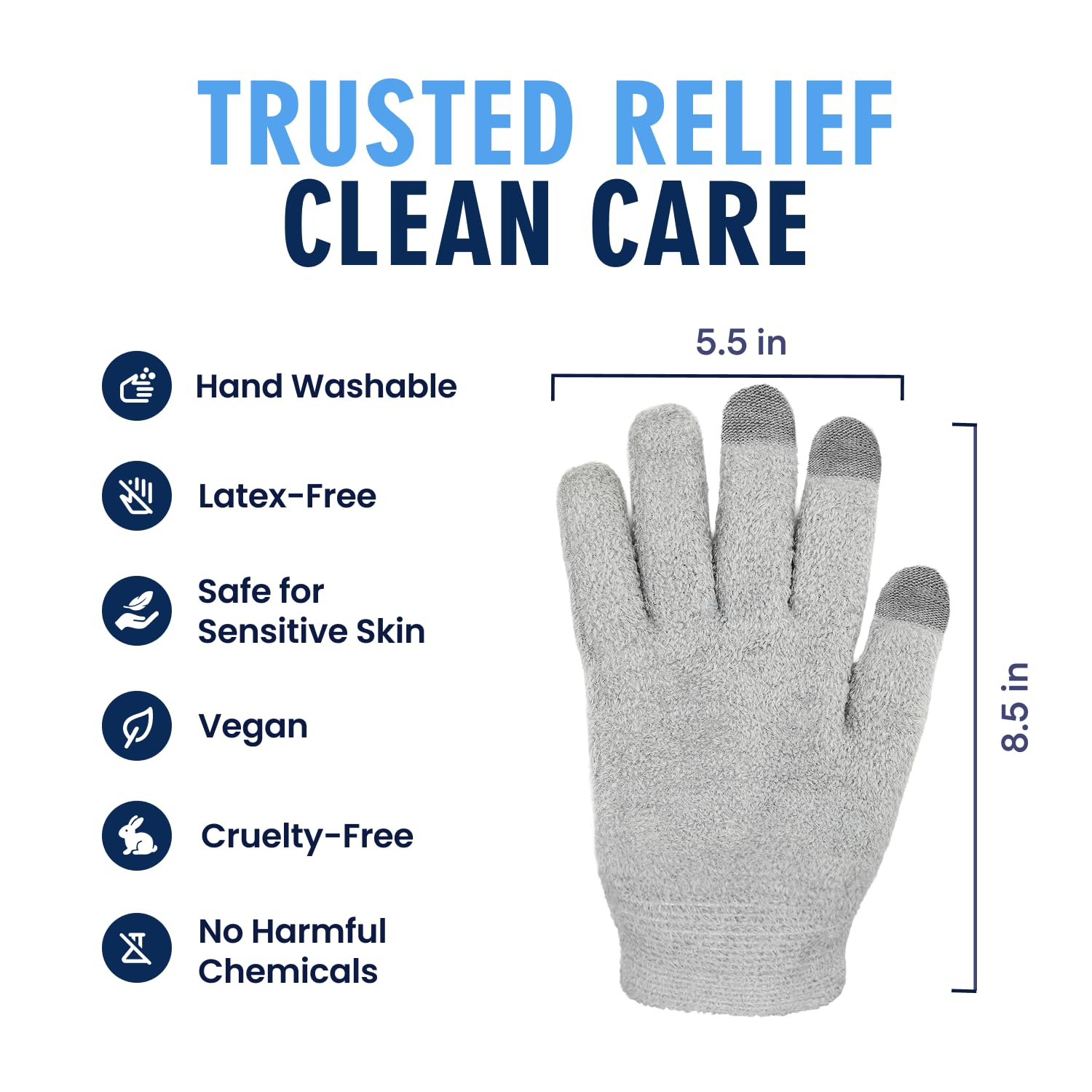 Dr. Frederick's Original gel gloves product shot highlighting packaging and ready-to-use care.