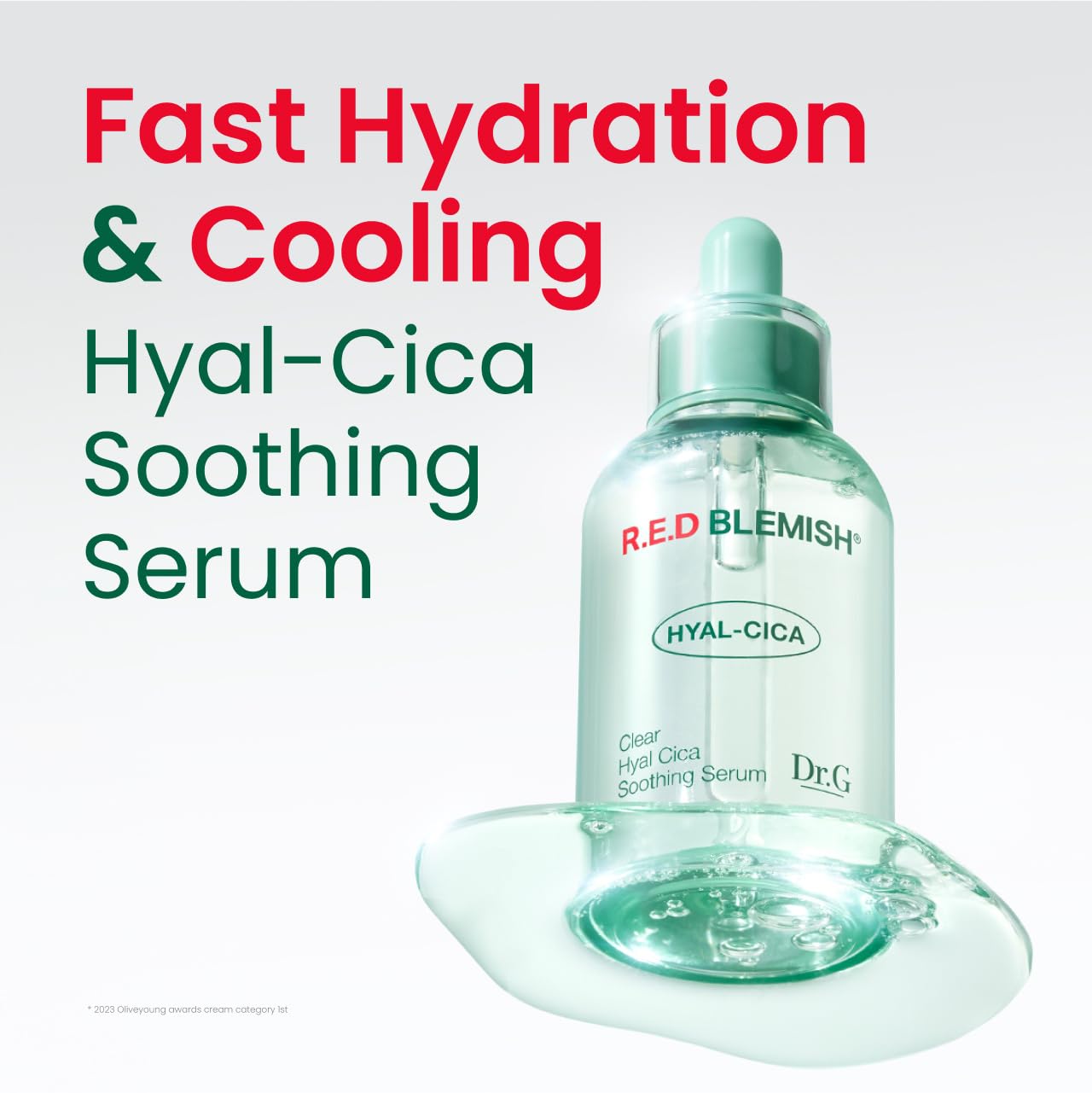 Dr. G R.E.D. serum pump application captures smooth fast absorbing hydration for comfort.