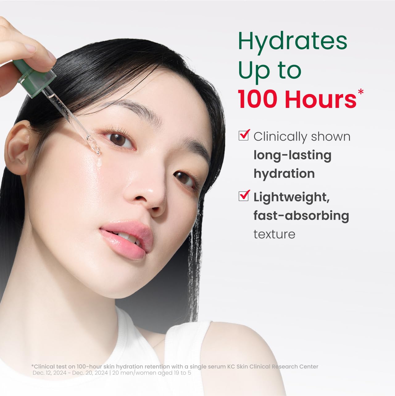 Dr. G R.E.D. serum texture swatch emphasizes lightweight formula nourishing the skin.