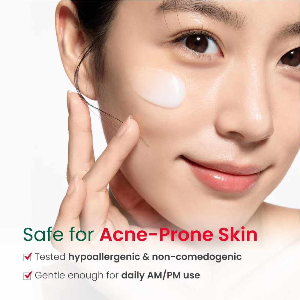 Dr.G Red Blemish Clear Cream tube closeup highlights a lightweight, non-sticky hydration.