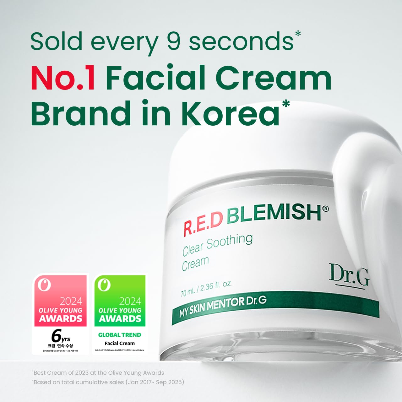 Texture swatch reveals non-greasy hydration from Dr.G Red Blemish Clear Cream.